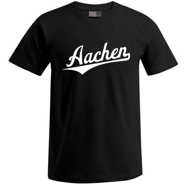 Aachen Unisex T-Shirt, Farbe schwarz, Schriftzug weiß