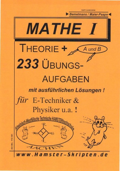 SERIE A - für E-Techniker, Physiker Mathe I