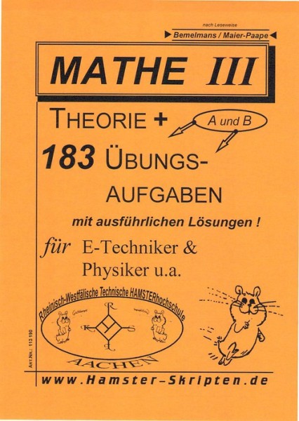 SERIE A - für E-Techniker, Physiker Mathe III