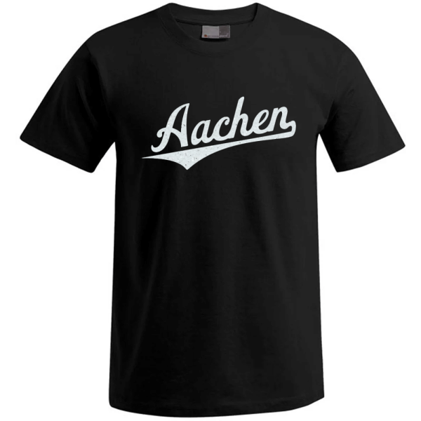 Aachen Unisex T-Shirt, Farbe schwarz, Glitzer Schriftzug weiß