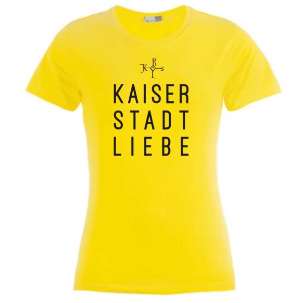 "KAISERSTADTLIEBE" - Damenshirt - goldgelb