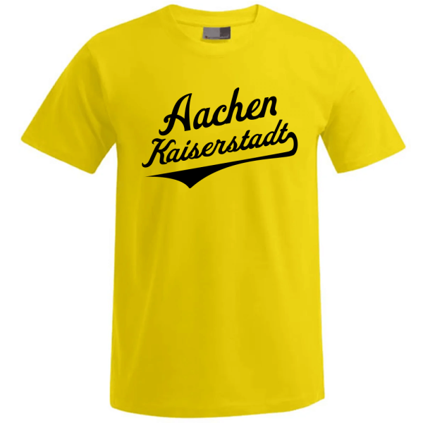 Aachen Kaiserstadt Unisex T-Shirt, Farbe gold, Schriftzug schwarz